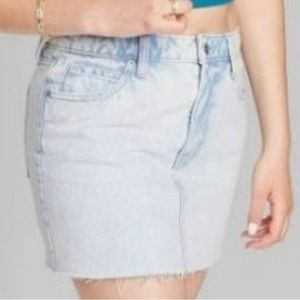💰NWTS Wild Fable Women's Low-Rise Denim Mini Skirt - Light Wash 18